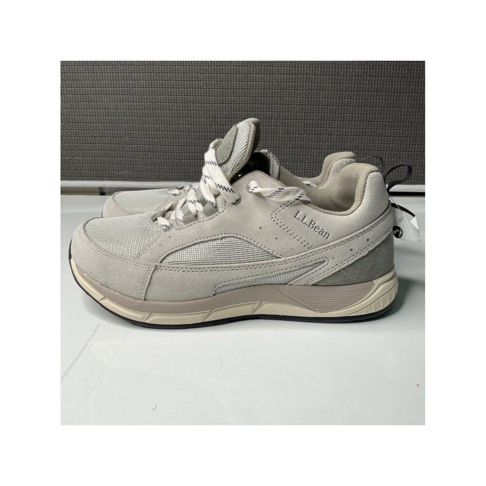 L.L. Bean Women's Comfort Fit Walking Shoes Size 10W Silver Birch Suede & Mesh